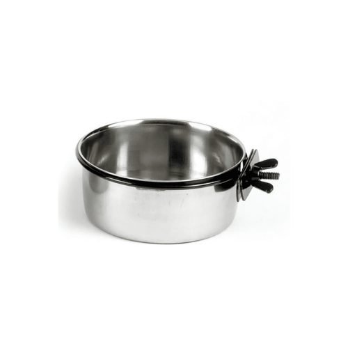 Pet Dog Bird Bolt-on Bowl Stainless Steel Coop Cup 600ml | Classic