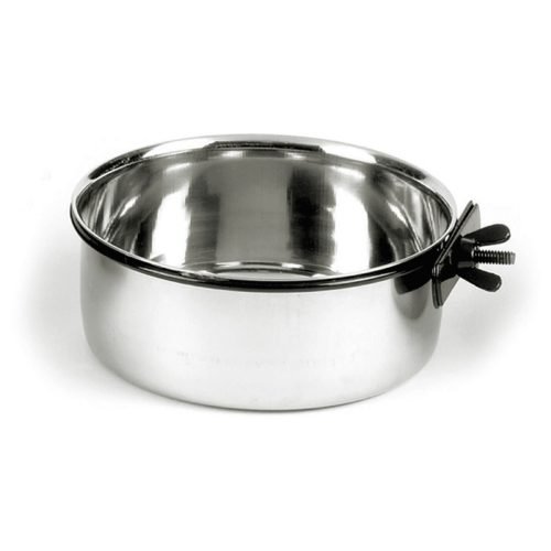 Pet Dog Puppy Bird Bolt-on Bowl Stainless Steel Coop Cup 900ml | Classic