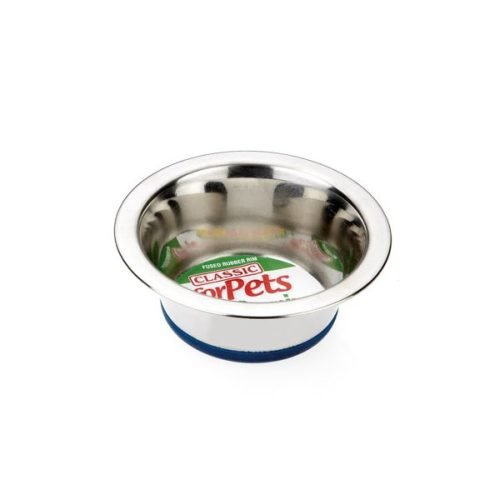 Pet Dog Cat Bowl Dish Non-Slip Stainless Steel Food Water 240ml | Classic