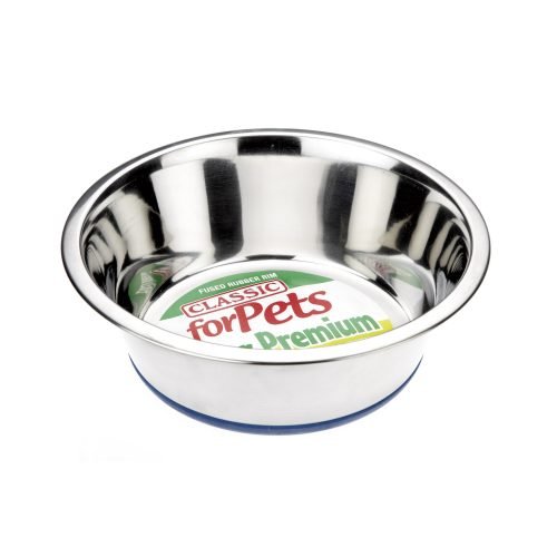 Pet Dog Cat Bowl Dish Non-Slip Stainless Steel Food Water 2500ml | Classic