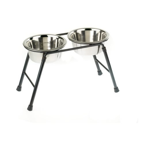 Dog Feeder Double Bowl High Stand 220mm/900ml | Classic