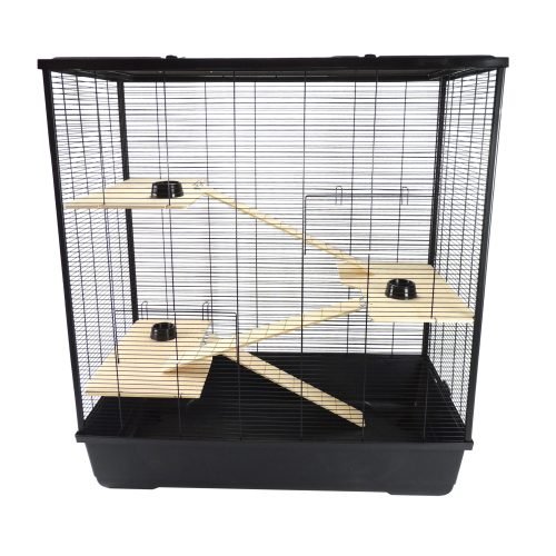 Hamster & Rat Cage 100cm – Plaza XL Multi-Level Black | Little Friends