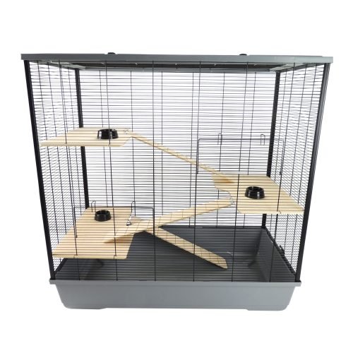 Hamster & Rat Cage 100cm – Plaza XL Multi-Level Grey | Little Friends