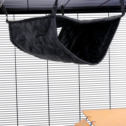 Pet Rat Ferret Chinchilla Giant Double Bunkbed Hammock - Quilted Black | Little Friends
