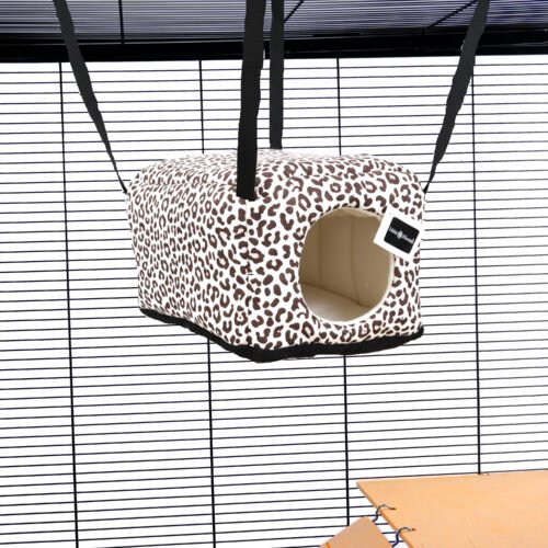 Pet Rat Chinchilla Cuddle Up Igloo - Cheetah Print | Little Friends