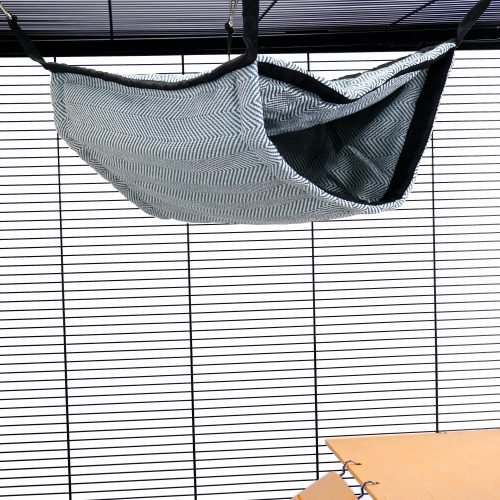 Pet Rat Ferret Chinchilla Giant Double Bunkbed - Green Herringbone | Little Friends