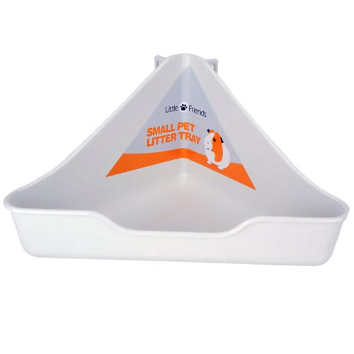 Pet Ferret Rat Corner Litter Tray - Cream, 32cm x 22cm x 16cm