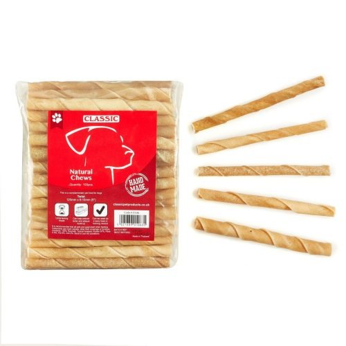 Dog Chew Twists 125mm x 9-10mm Pack of 100 | Classic