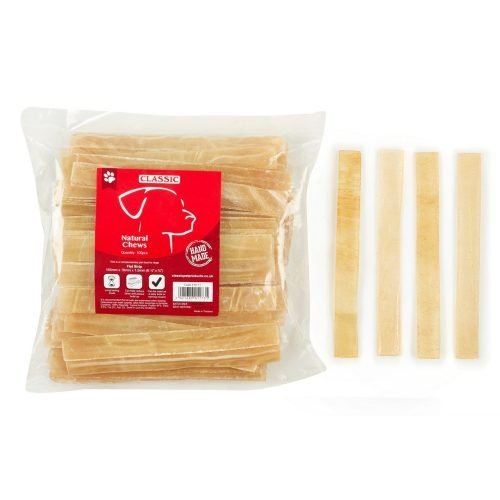 Dog Flat Strips Treat Chew Pack of 100 - 165mm | Classic