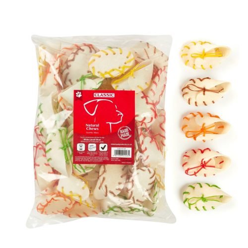 Dog Chew White Laced Shoes 65mm - Pack of 50 | Classic