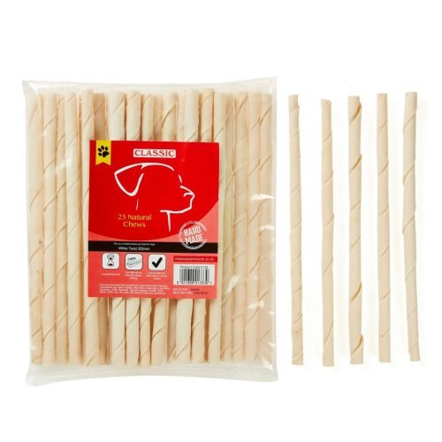 Dog Chew White Twists 255mm - Pack of 25 | Classic