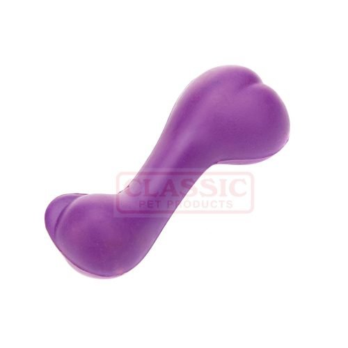 Dog Toy Solid Rubber Bone Small - Purple | CLASSIC