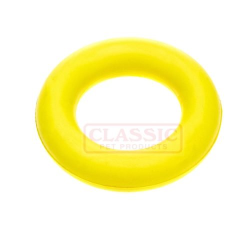 Dog Toy Solid Rubber Ring Small - Yellow | CLASSIC