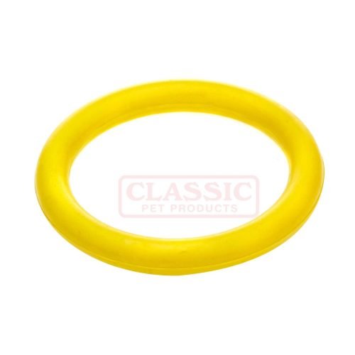 Dog Toy Solid Rubber Ring Large - Yellow | CLASSIC