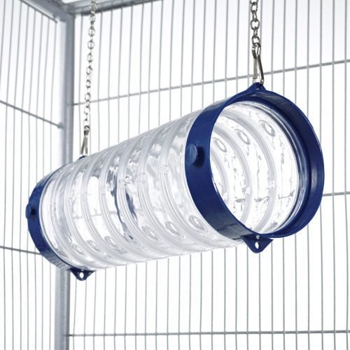 Pet Ferret Clear Straight Play Tube with Chains - Blue End | Little Friends
