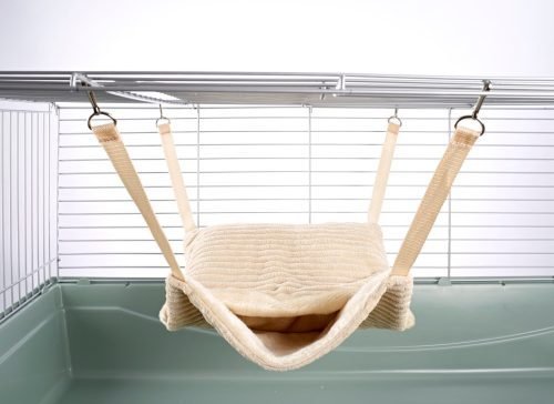 Pet Rat Ferret Chinchilla Fluffy Lined Hammock with Pouch - Luxury Cream | Little Friends