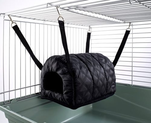 Pet Rat Chinchilla Cuddle Up Igloo - Quilted Black | Little Friends