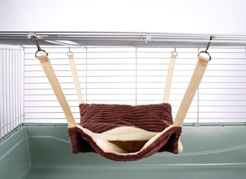 Pet Rat Ferret Chinchilla Fluffy Lined Hammock with Pouch - Luxury Chocolate | Little Friends