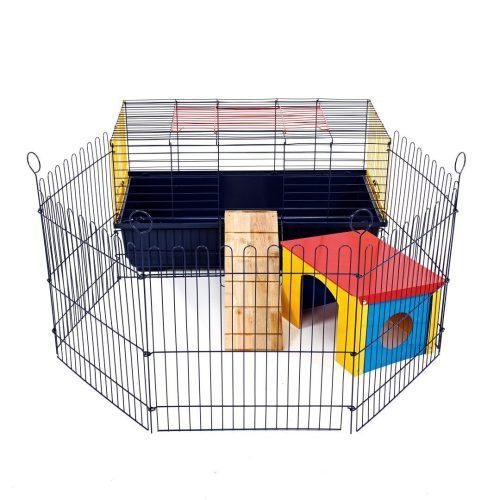 Rabbit & Guinea Pig Cage 80cm with Run & Ramp | Little Friends