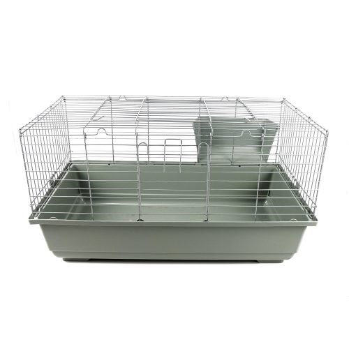 Rabbit & Guinea Pig Cage 120cm - Silver/Beige with Hayrack | Little Friends