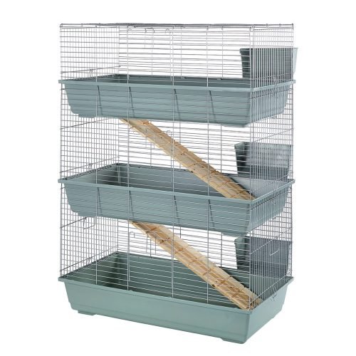Rabbit & Guinea Pig Cage 100cm – Triple-Tier Indoor Hutch Beige | Little Friends