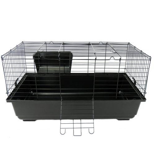 Rabbit & Guinea Pig Cage 100cm - Blue/Black with Hayrack | Little Friends