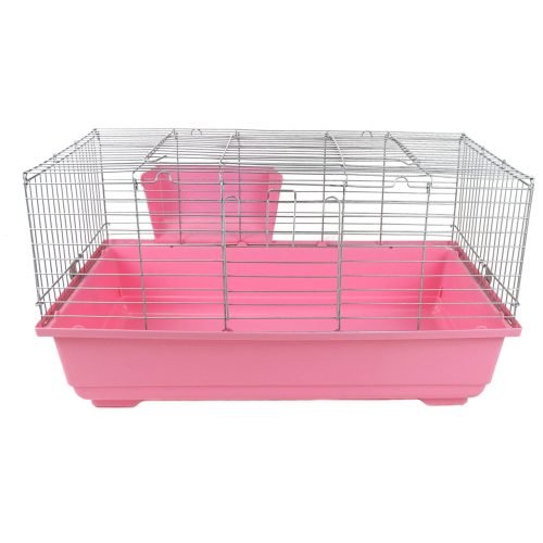 Rabbit & Guinea Pig Cage 100cm - Pink with Hayrack | Little Friends