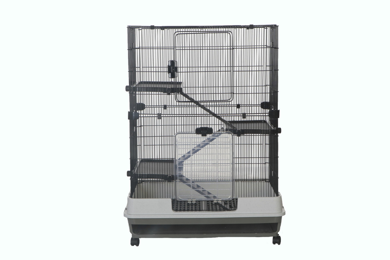 Little Friends Chatsworth 3-Levels 80cm Small Animal Rat Cage, Grey/White