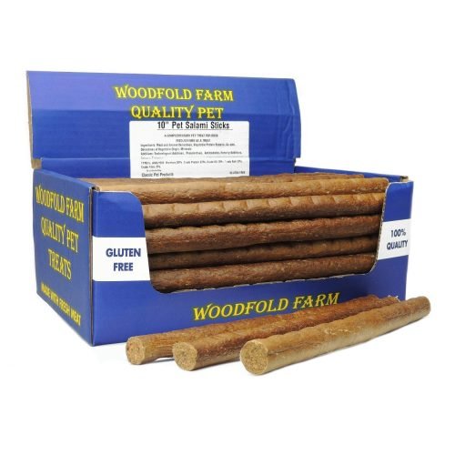 Dog Treat Sticks Salami 10" (25cm) - Box of 70 | Woodfold Farm