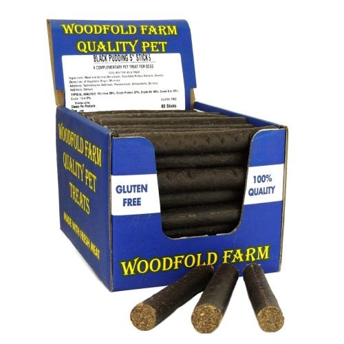 Dog Treat Sticks Black Pudding 5" (12.5cm) - Box of 80 | Woodfold Farm