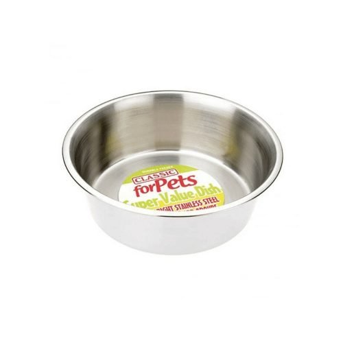 Dog Cat Small Pet Bowl Stainless Steel Feeding Dish 950ml - 17cm | Classic