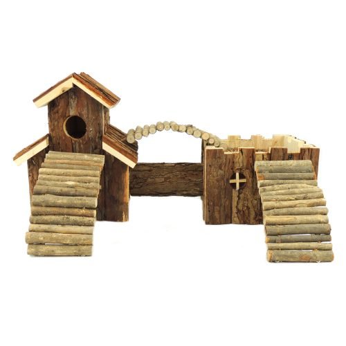Small Animal Double House with Bridges | 46x17x23cm | Classic