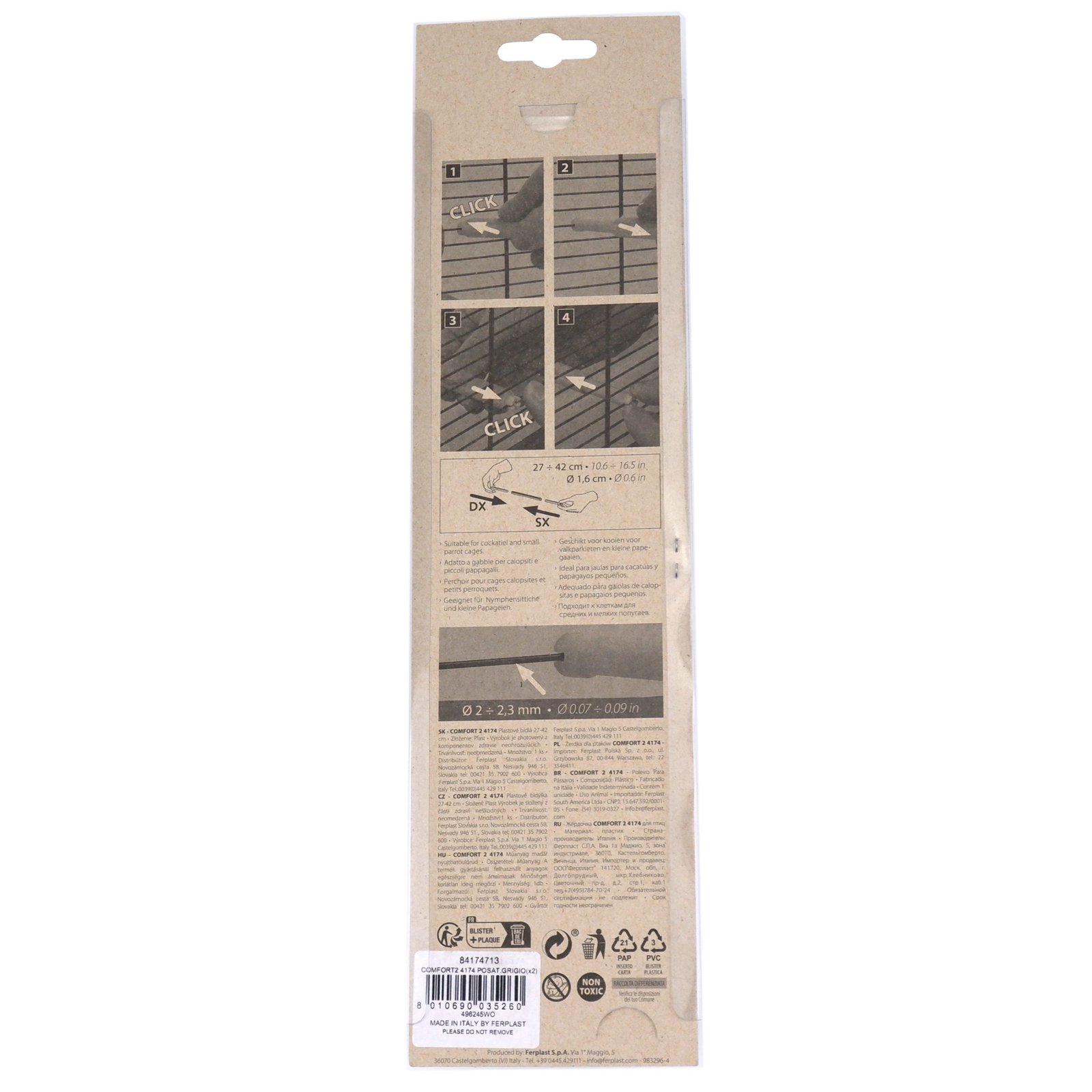 Pet Bird Adjustable Perch - 27-42x1.6cm | Ferplast - Image 5