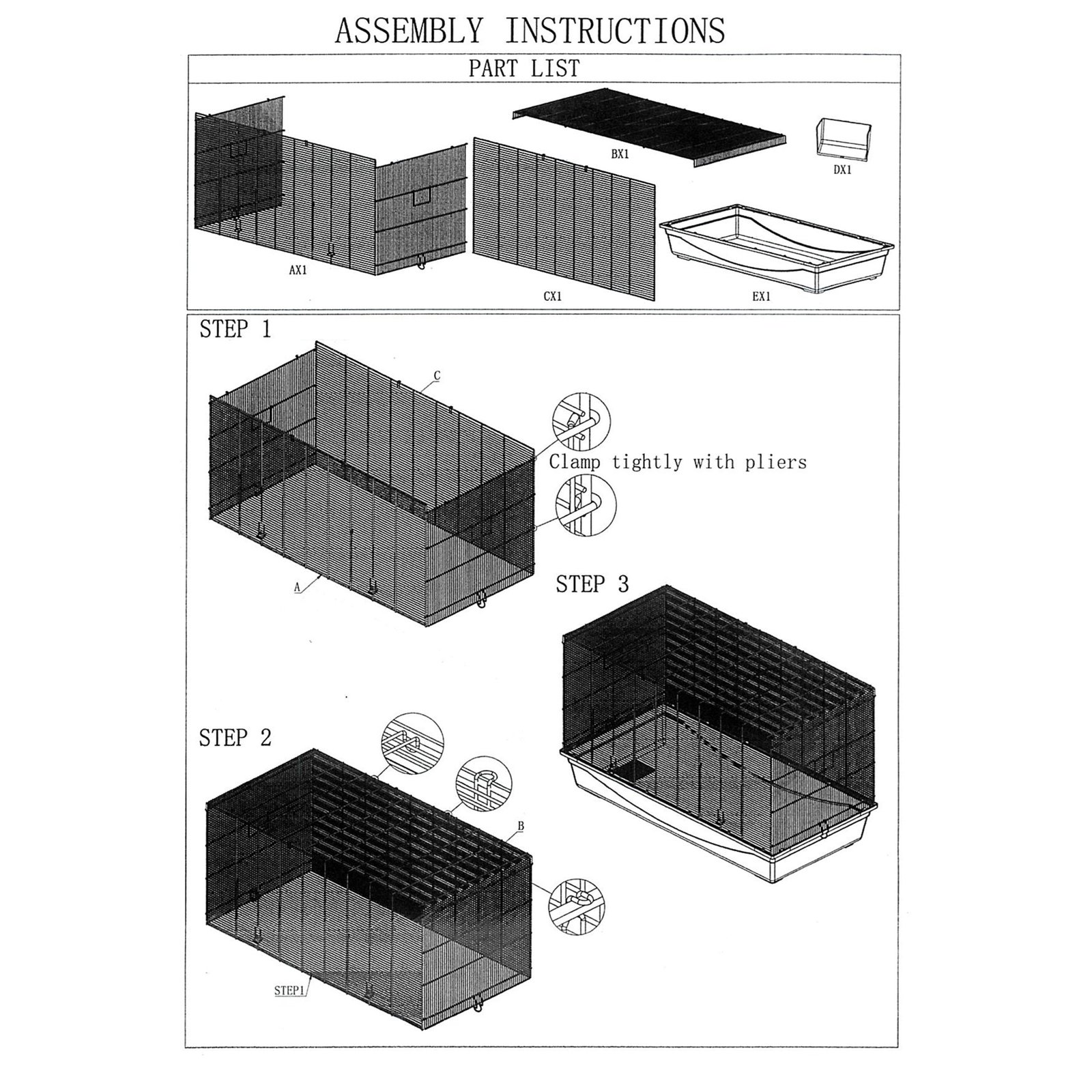 Rabbits Guinea Pigs Ferrets Rats Cage Large Narrow Bar 119cm with Handles | Little Friends - Image 5