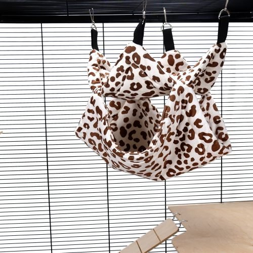 Pet Rat Ferret Chinchilla Double Layer Bunkbed - Cheetah Print | Little Friends