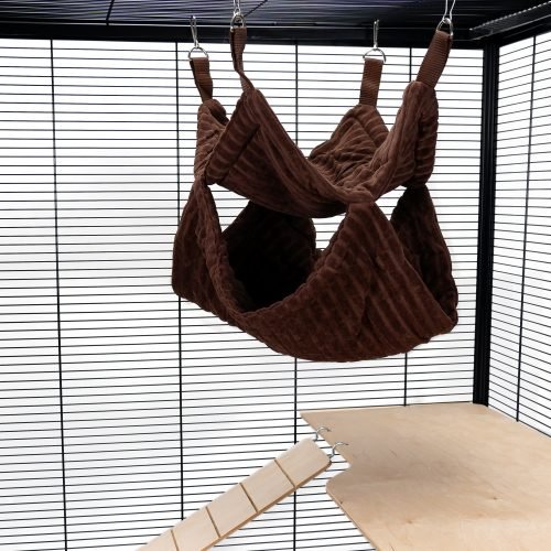 Pet Rat Ferret Chinchilla Double Layer Bunkbed Hammock - Luxury Chocolate | Little Friends