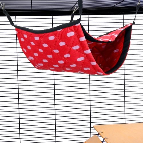 Pet Rat Ferret Chinchilla Giant Double Bunkbed Hammock - Red Dots | Little Friends