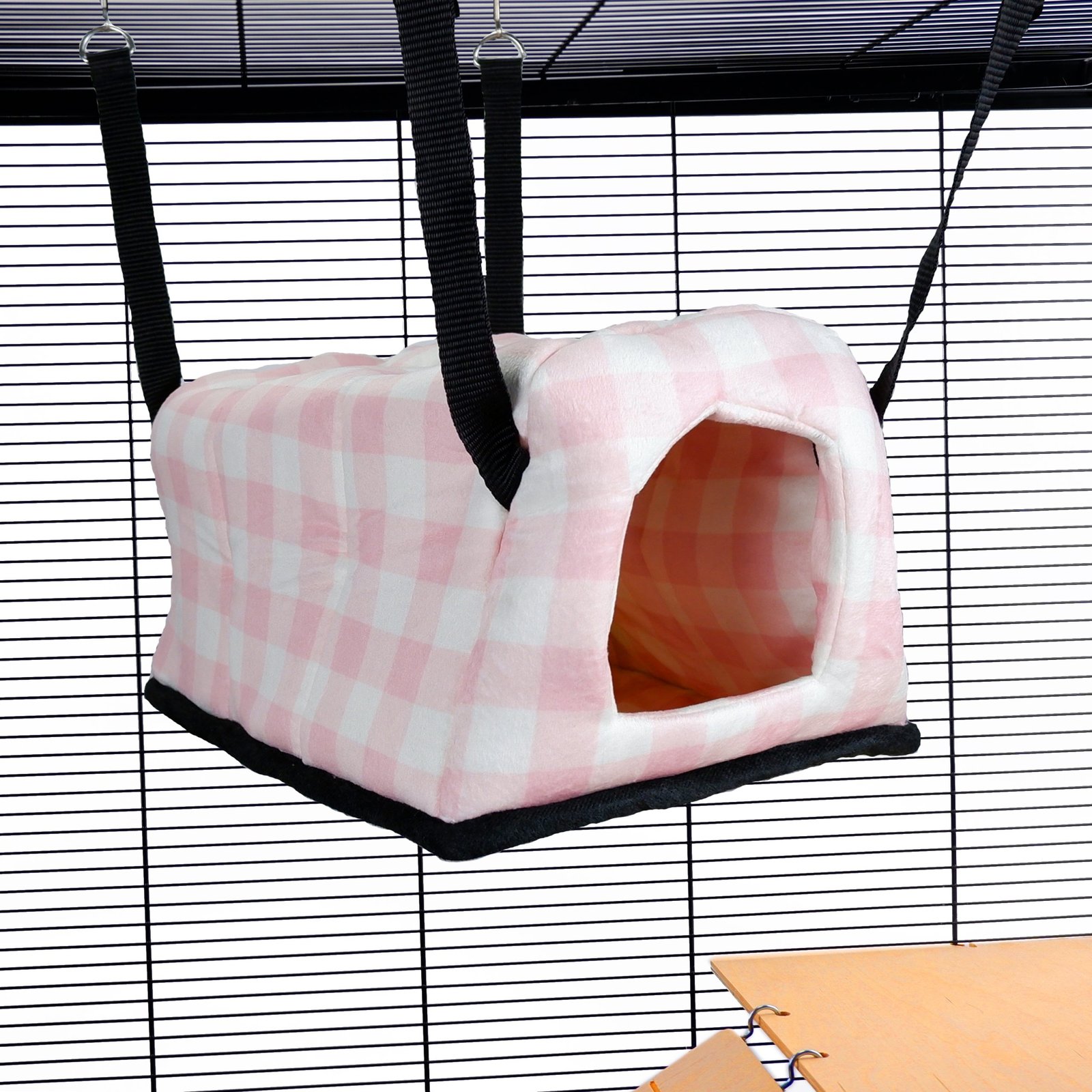 Pet Rat Ferret Chinchilla Cuddle Up Rat Chinchilla Igloo - Pink Gingham | Little Friends