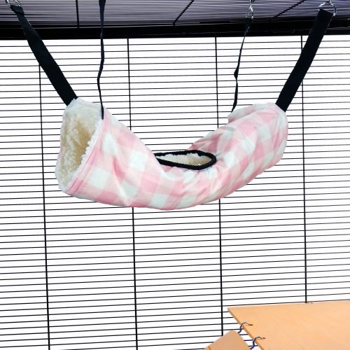 Pet Rat Ferret Chinchilla Tunnel Tube Rat Ferret Toy - Pink Gingham | Little Friends
