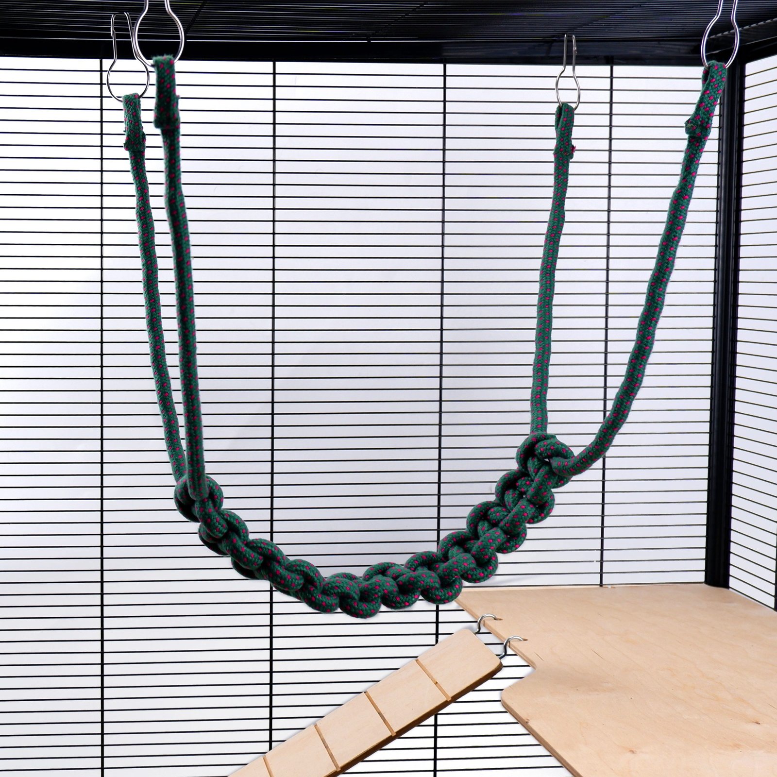 Rats Ferrets Sugar Gliders Rope Bridge Boredom Breaker Climbing Toy Green | Little Friends - Image 4