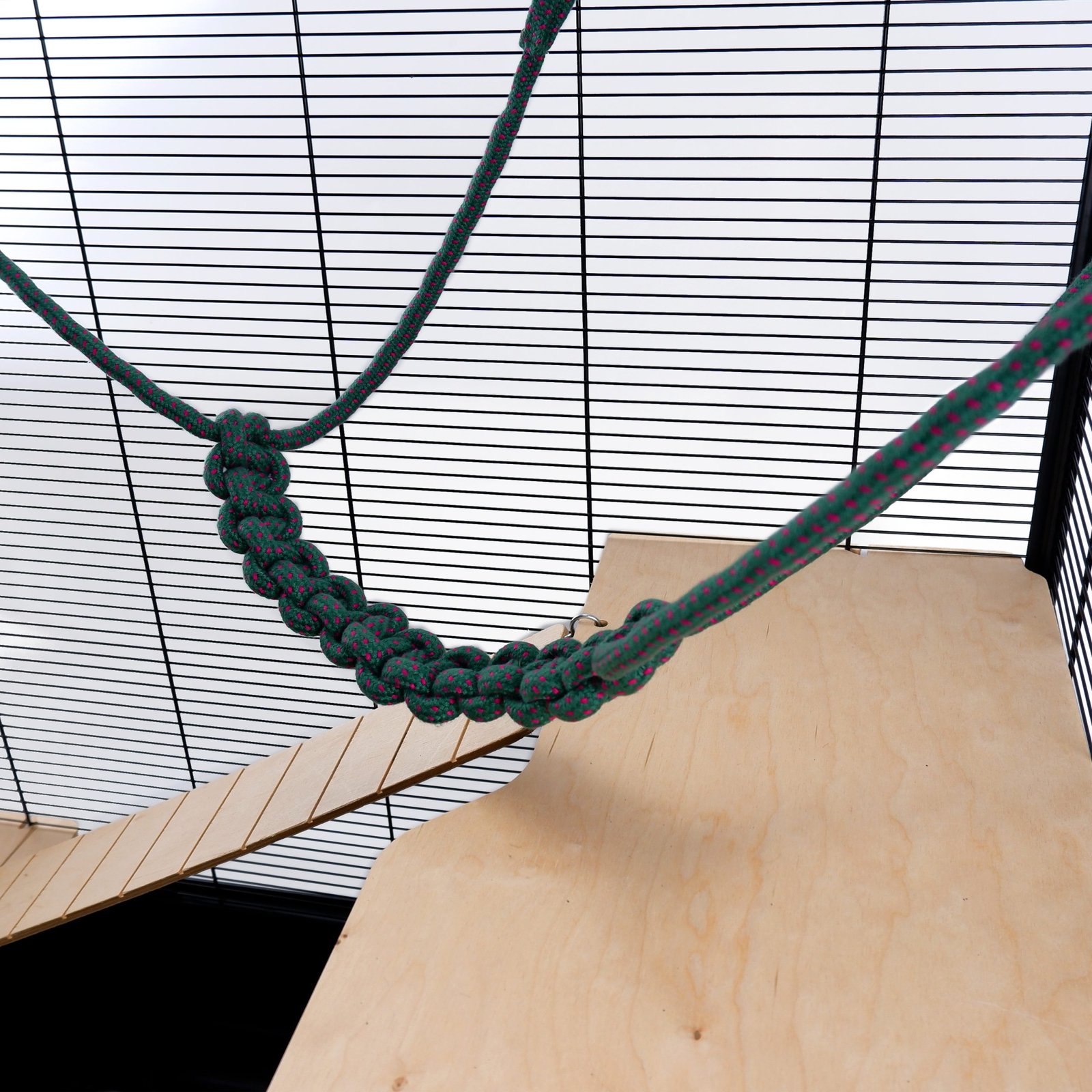 Rats Ferrets Sugar Gliders Rope Bridge Boredom Breaker Climbing Toy Green | Little Friends - Image 2