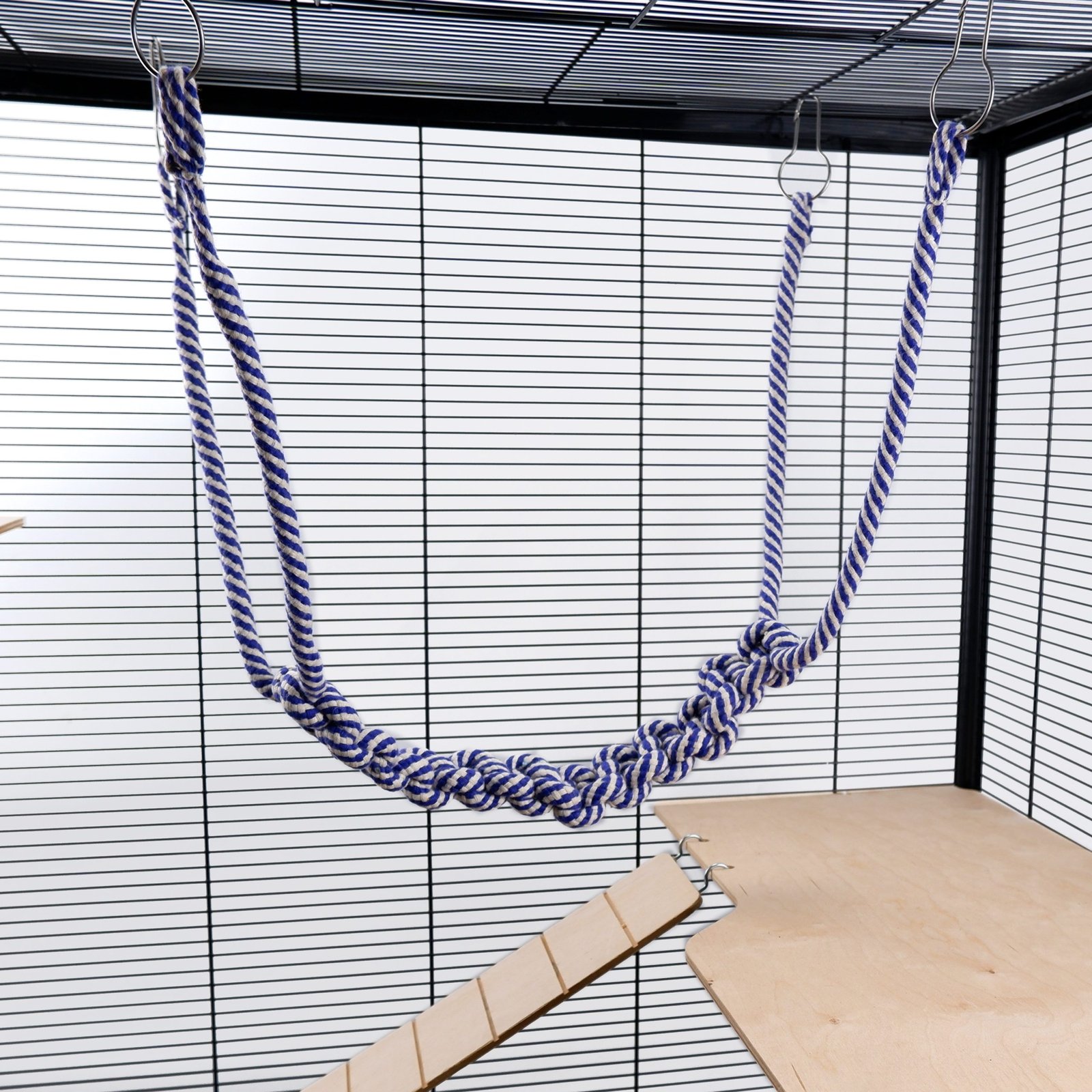 Rats Ferrets Sugar Gliders Rope Bridge Boredom Breaker Climbing Toy Blue | Little Friends - Image 3