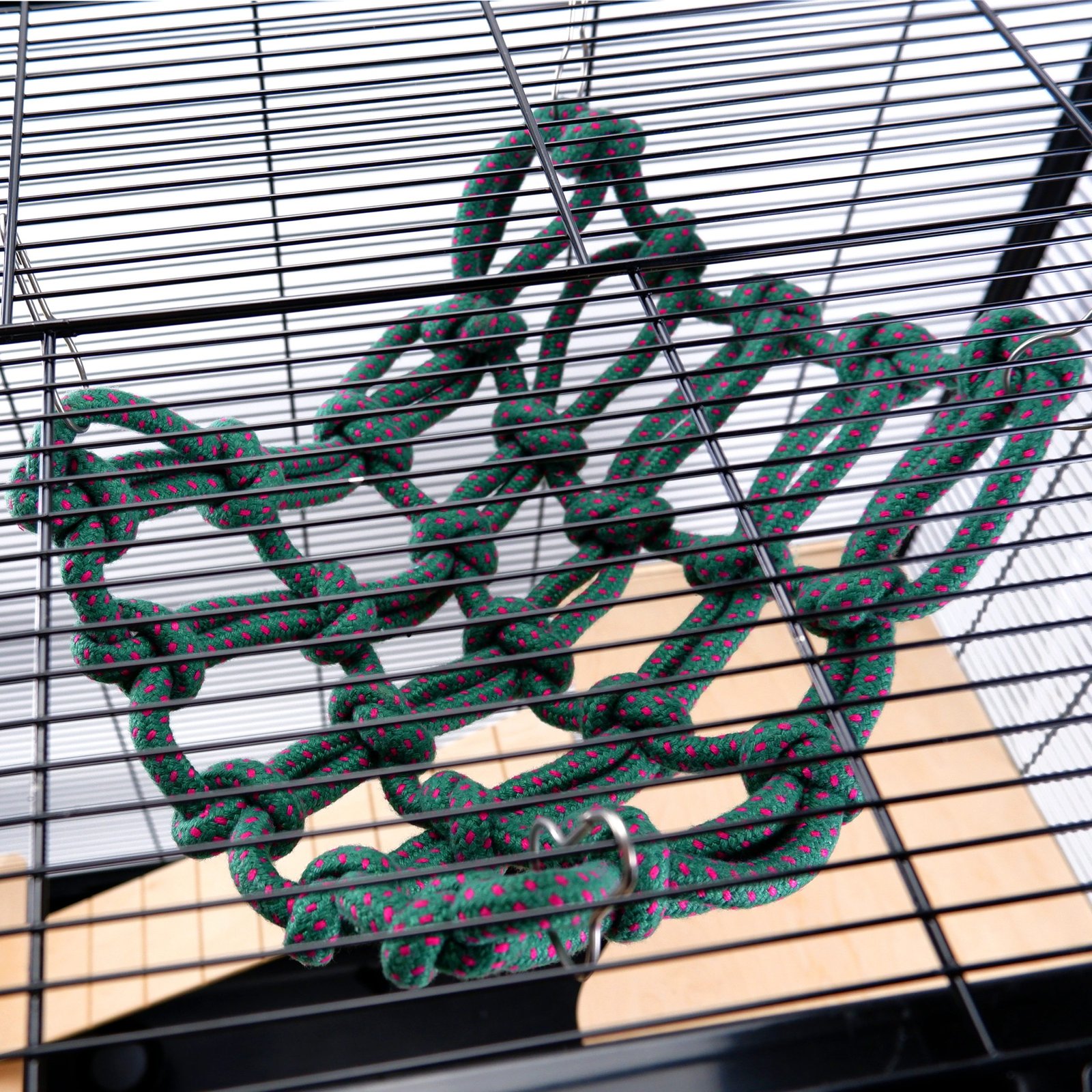 Rats Ferrets Sugar Gliders Rope Cargo Net Climber Boredom Breaker Toy Green | Little Friends - Image 2