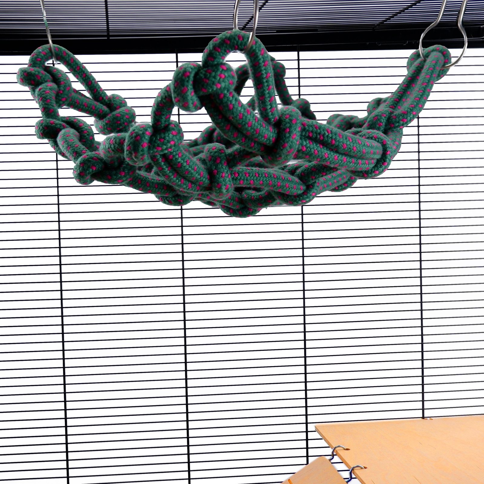 Rats Ferrets Sugar Gliders Rope Cargo Net Climber Boredom Breaker Toy Green | Little Friends - Image 3