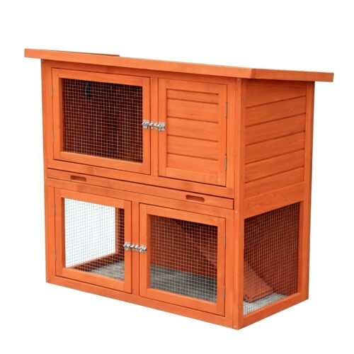 Pent Hutch with 2 Tiers - Medium | Rabbit Guinea Pig Outdoor Home
