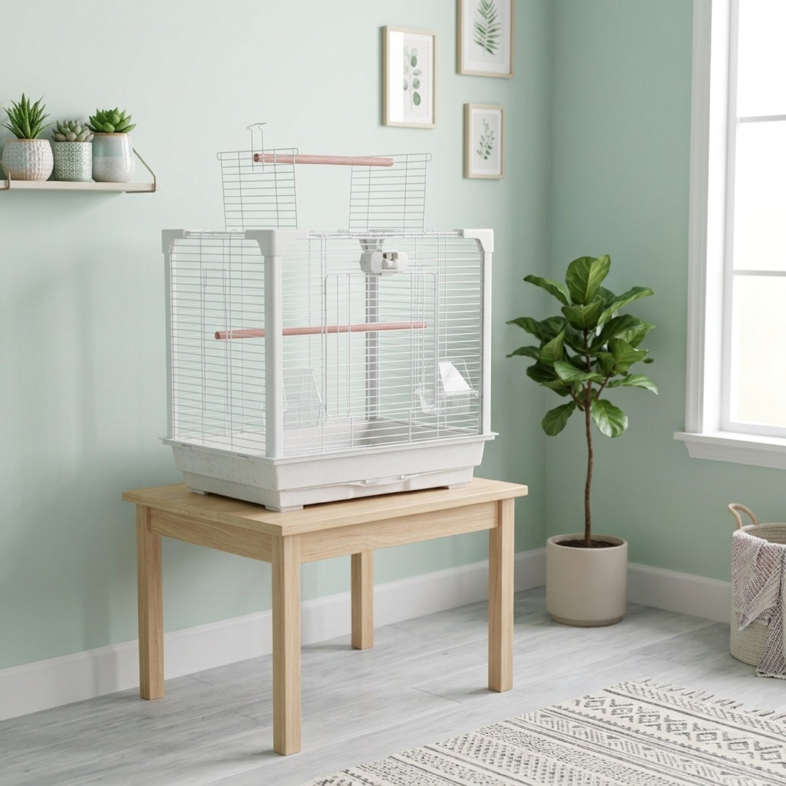 Veranda Compact Top-Opening Bird Cage for Budgies, Canaries & Finches | Little Friends - Image 2