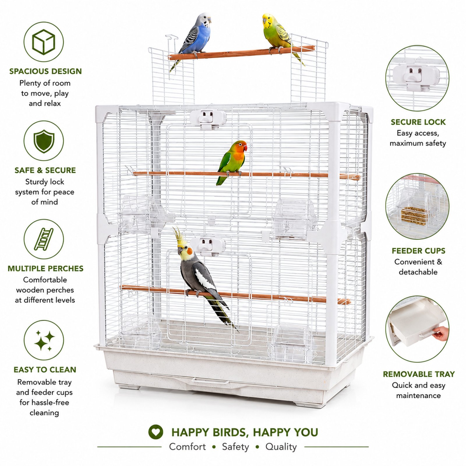 OpenSky Double-Door Top-Opening Bird Cage for Small Birds | Little Friends - Image 2