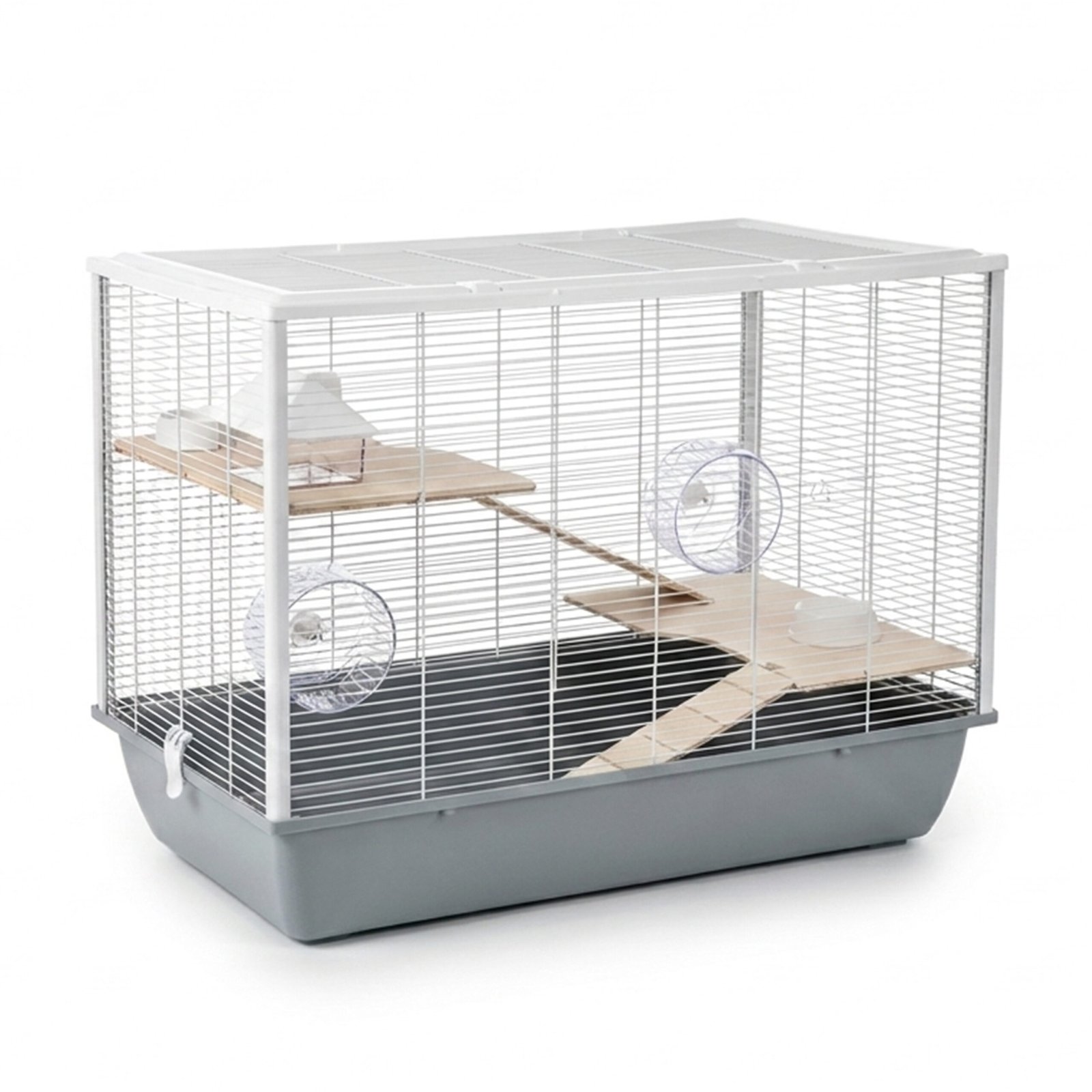 Hamster & Rat Cage Langham 78x48x58cm - Grey/White, 2 Floors | Little Friends - Image 4