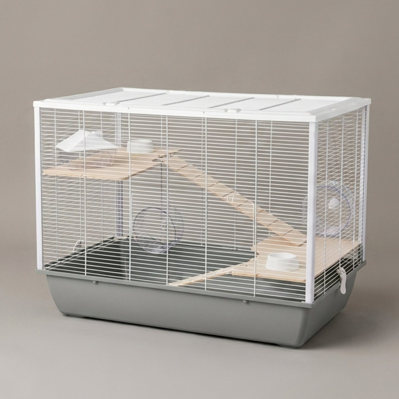 Hamster & Rat Cage Langham 78x48x58cm - Grey/White, 2 Floors | Little Friends - Image 3