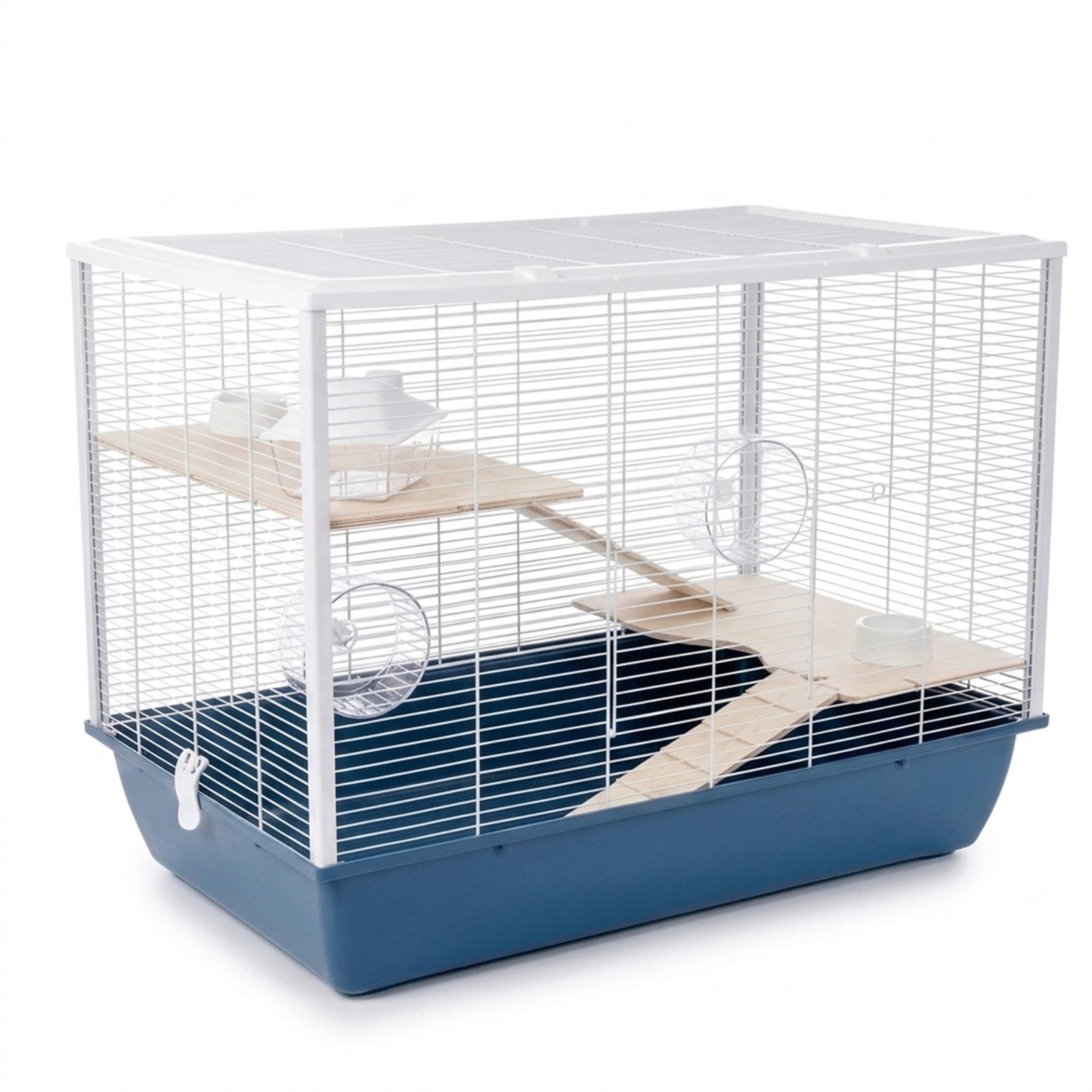 Hamster & Rat Cage Langham 78x48x58cm - Blue/White, 2 Floors | Little Friends - Image 4